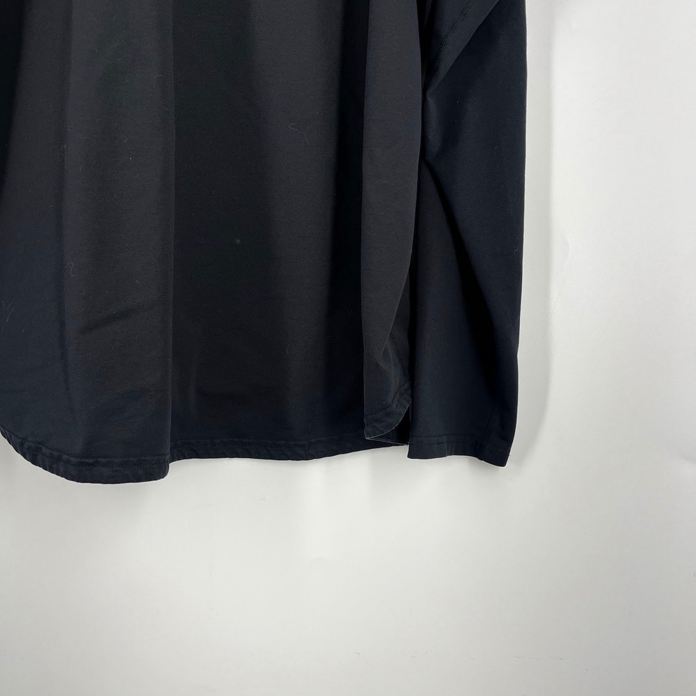 BYLT Basics Mens Drop Cut Long Sleeve Shirt Black Curved Hem Crew Neck Size XL - Picture 10 of 16